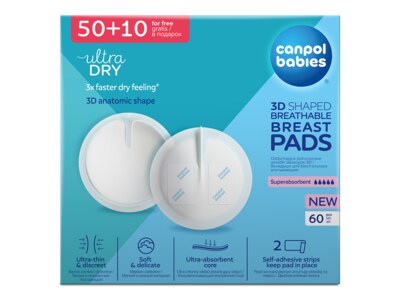 Canpol babies Tvarované prodyšné vložky do podprsenky 3D 50+10 ks