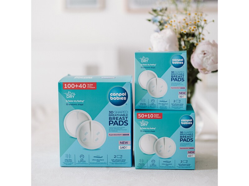 Canpol babies Tvarované prodyšné vložky do podprsenky 3D 50+10 ks Canpol babies Tvarované prodyšné vložky do podprsenky 3D 50+10 ks
