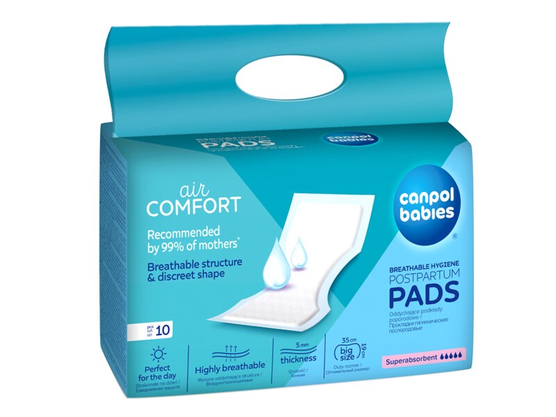 Canpol babies Vysoce absorpční tvarované vložky po porodu 10 ks