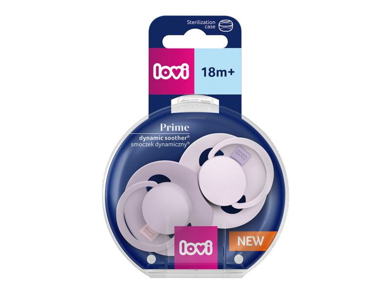 Lovi Dudlík silikonový dynamický Prime 18m+ Baby Lilac/Violet 2 ks