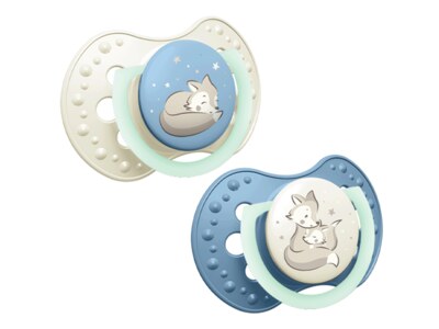 LOVI Dudlík silikonový dynamický NIGHT&DAY 6-18m kluk 2 ks