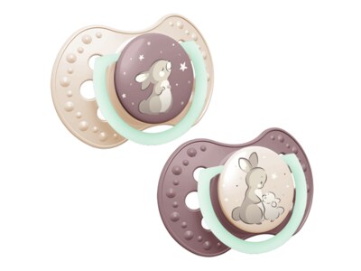 LOVI Dudlík silikonový dynamický NIGHT&DAY 18m+ holka 2 ks LOVI Dudlík silikonový dynamický NIGHT&DAY 18m+ holka 2 ks