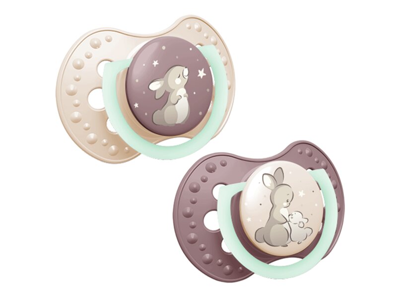 Lovi Dudlík silikonový dynamický Night&Day 18m+ holka 2 ks