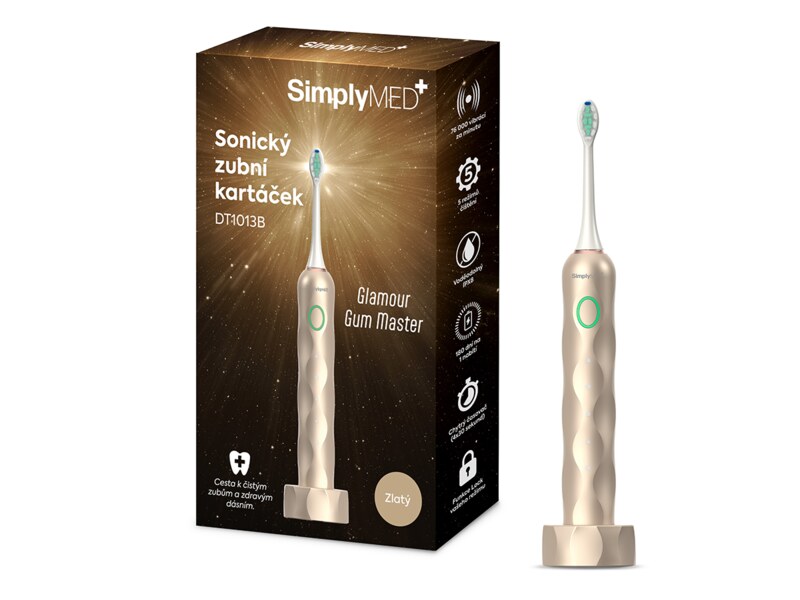 SimplyMed Sonický zubní kartáček DT1013B zlatý 1 kus