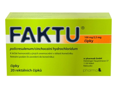 Faktu 100 mg/2,5 mg 20 čípků