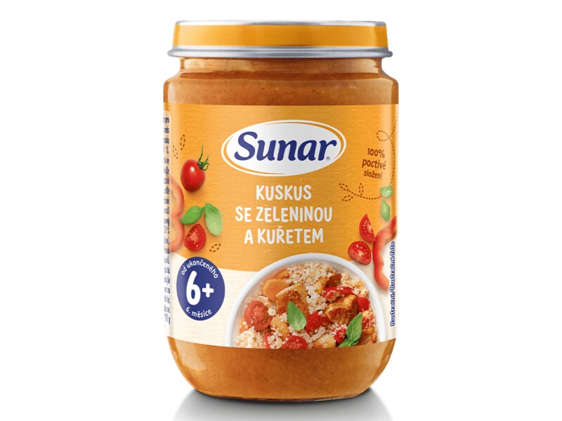 Sunar příkrm Kuskus se zeleninou a kuřetem 6m+ 190 g
