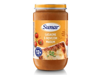 Sunar příkrm Lasagne s hovězím masem 12m+ 235 g Sunar příkrm Lasagne s hovězím masem 12m+ 235 g