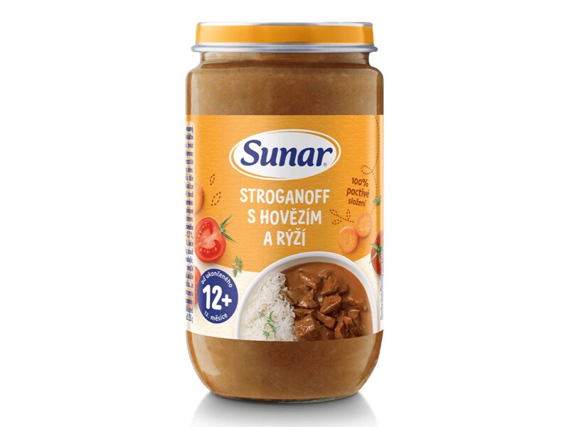 Sunar příkrm Stroganov s hovězím a rýží 12m+ 235 g