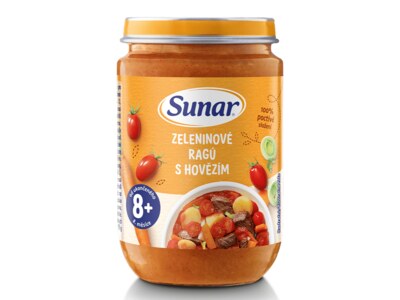 Sunar příkrm Zeleninové ragú s hovězím 8m+ 190 g Sunar příkrm Zeleninové ragú s hovězím 8m+ 190 g