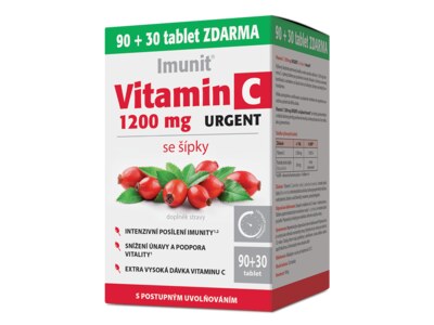 Imunit Vitamin C 1200 mg Urgent se šípky 90+30 tablet