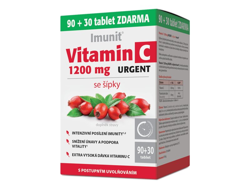 Imunit Vitamin C 1200 mg Urgent se šípky 90+30 tablet