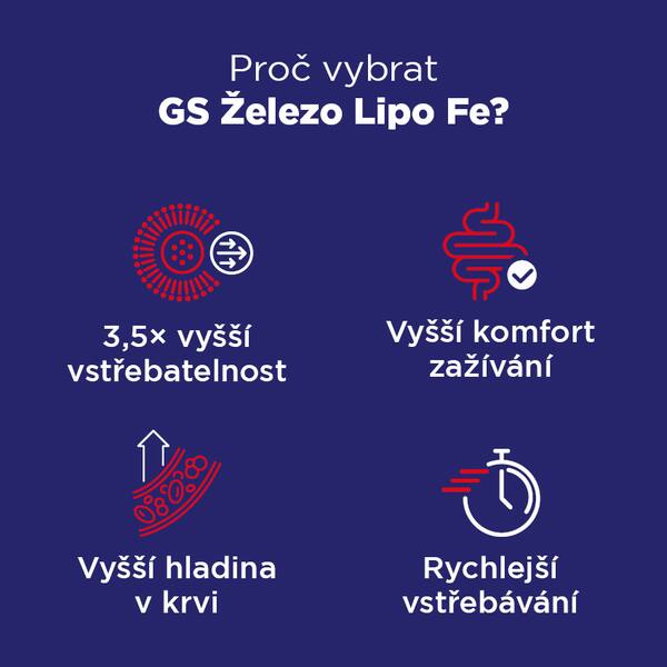 GS Železo Lipo Fe 30 kapslí GS Železo Lipo Fe 30 kapslí