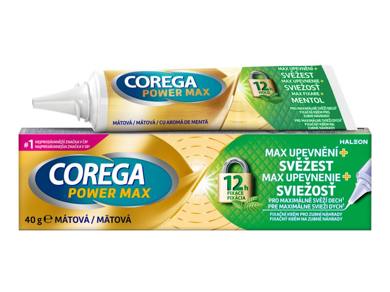 Corega Power Max Upevnění + Svěžest fixační krém 40 g 