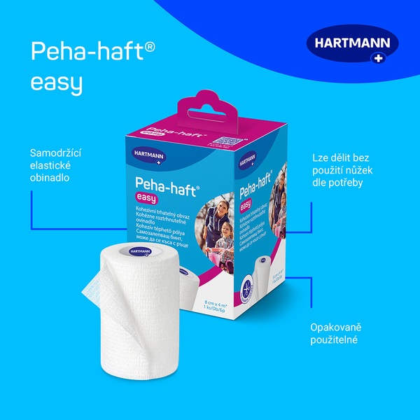 Peha-Haft Easy Kohezivní fixační obinadlo 8 cm x 4 m 1 ks