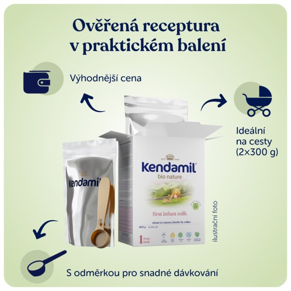Kendamil Nature BIO 1 Počáteční kojenecké mléko 0-6 m 2x300 g