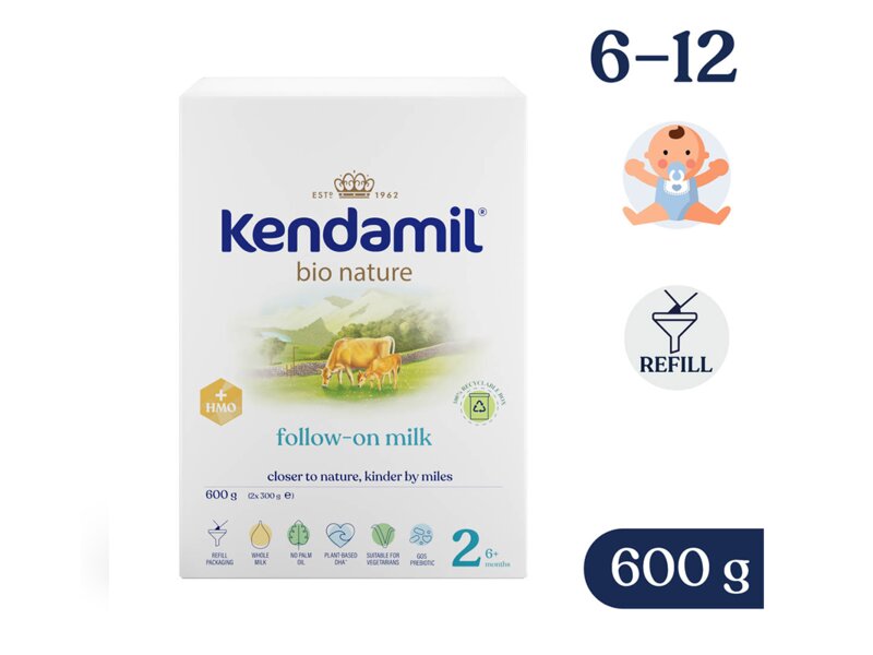 Kendamil Nature BIO 2 HMO+ Pokračovací kojenecké mléko 6-12 m 2x300 g
