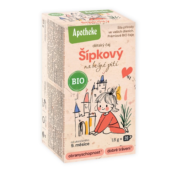 Apotheke BIO Dětský Šípkový čaj nálevové sáčky 20 x 1,8 g