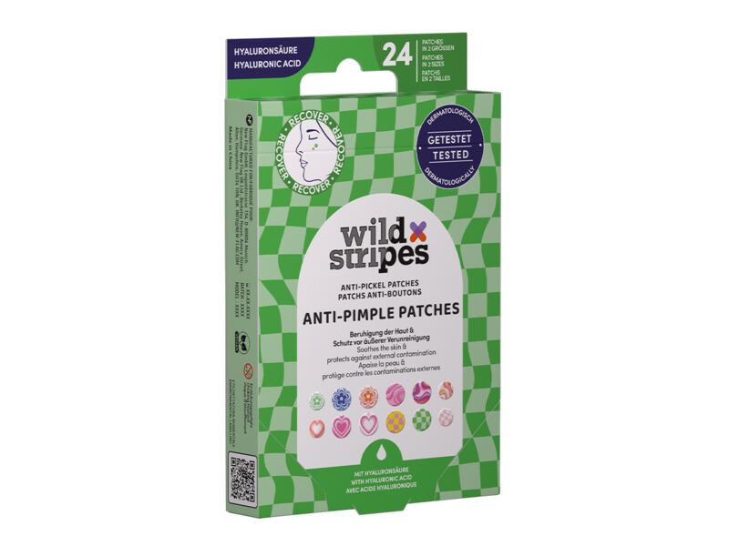 Wild Stripes Náplasti na akné s kyselinou hyaluronovou Groovy protect 24 ks
