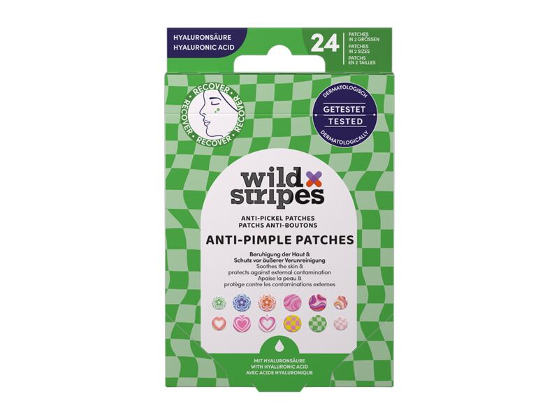 Wild Stripes Náplasti na akné s kyselinou hyaluronovou Groovy protect 24 ks