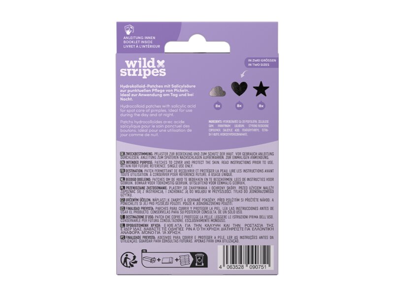 Wild Stripes Náplasti na akné s kyselinou salicylovou Holo clear 24 ks