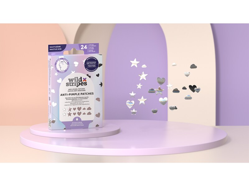 Wild Stripes Náplasti na akné s kyselinou salicylovou Holo clear 24 ks