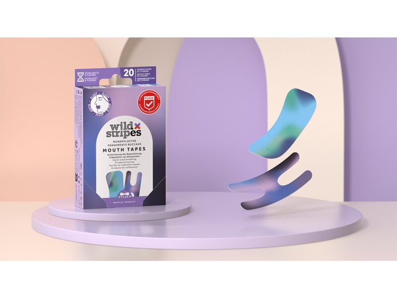 Wild Stripes Náplasti na ústa pro podporu nosního dýchání Sunset 20 ks