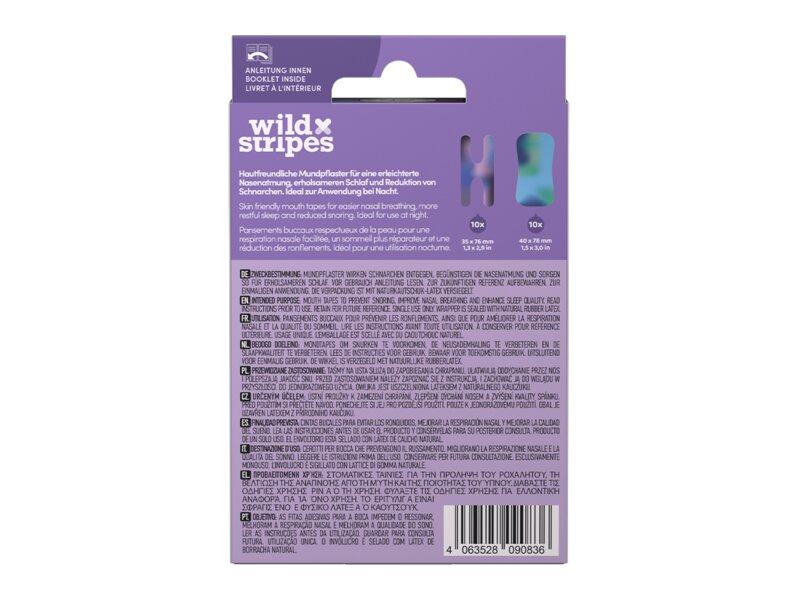 Wild Stripes Náplasti na ústa pro podporu nosního dýchání Sunset 20 ks