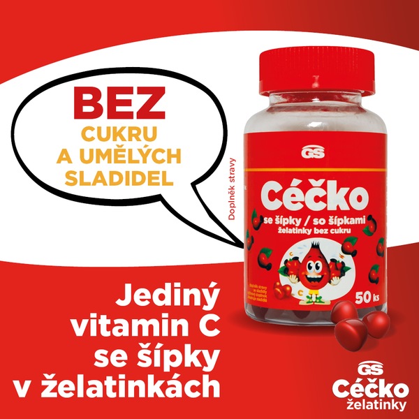 GS Céčko se šípky bez cukru želatinky 50 ks GS Céčko se šípky bez cukru želatinky 50 ks