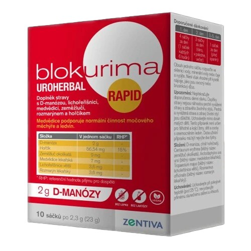 Blokurima Uroherbal Rapid 2 g D-manózy 10 sáčků