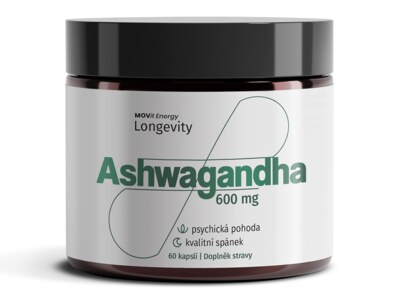 MOVit Longevity Ashwangandha 600 mg 60 kapslí MOVit Longevity Ashwangandha 600 mg 60 kapslí