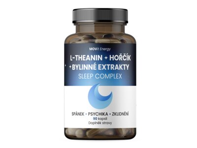 MOVit Sleep Complex L-Theanin + Hořčík + Bylinné extrakty, 90 kapslí MOVit Sleep Complex L-Theanin + Hořčík + Bylinné extrakty, 90 kapslí