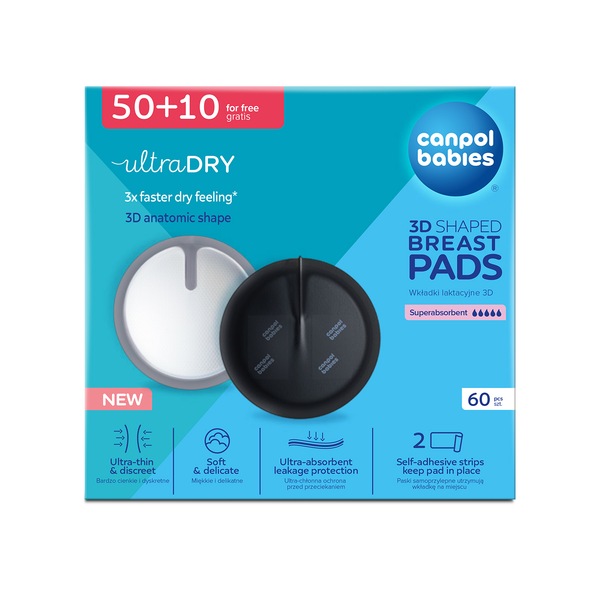 Canpol babies Jednorázové vložky do podprsenky černé 50+10 ks