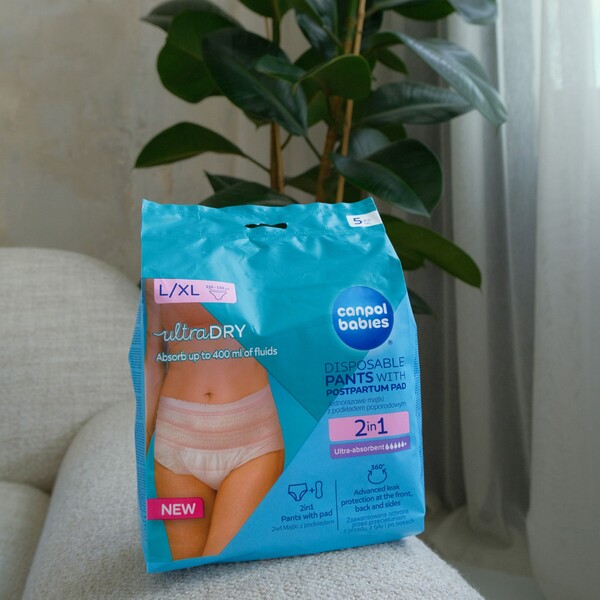 Canpol babies Poporodní kalhotky s vložkou L/XL 5 ks