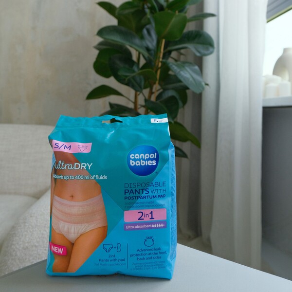 Canpol babies Poporodní kalhotky s vložkou S/M 5 ks