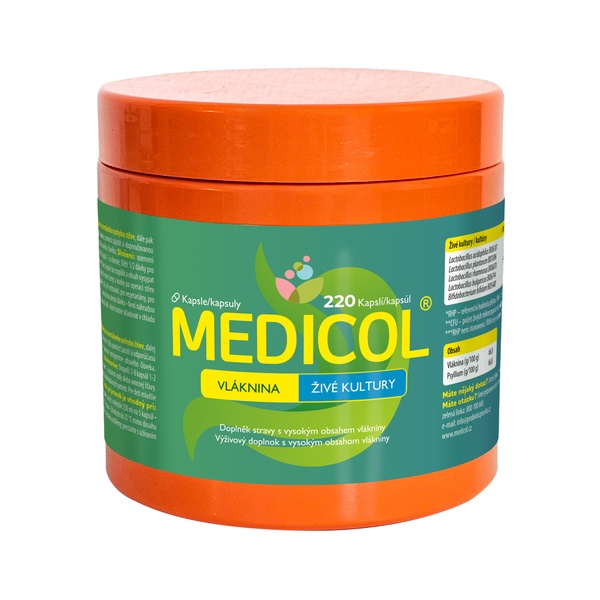 Medicol Vláknina/Živé kultury 220 kapslí Medicol Vláknina/Živé kultury 220 kapslí