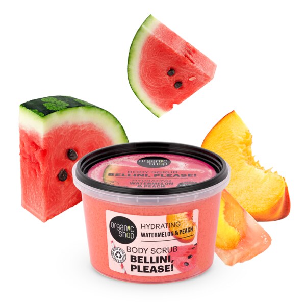 Organic Shop Hydratační tělový peeling Meloun+broskev 250 ml