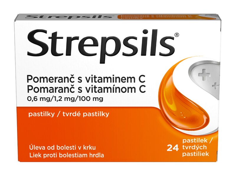 Strepsils Pomeranč s vitaminem C 24 pastilek