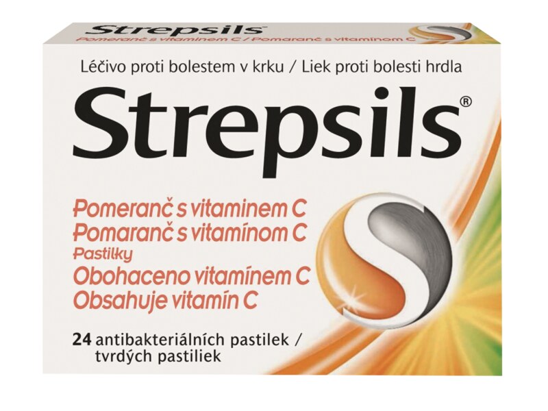 Strepsils Pomeranč s vitaminem C 24 pastilek