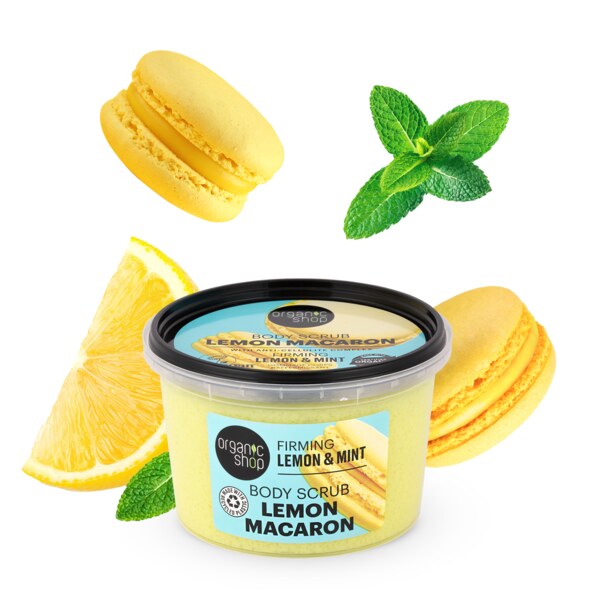 Organic Shop Zpevňující tělový peeling Citrónové makronky 250 ml