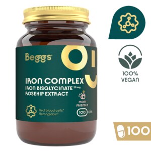 Beggs Iron bisglycinate 20 mg Rosehip extract 100 kapslí