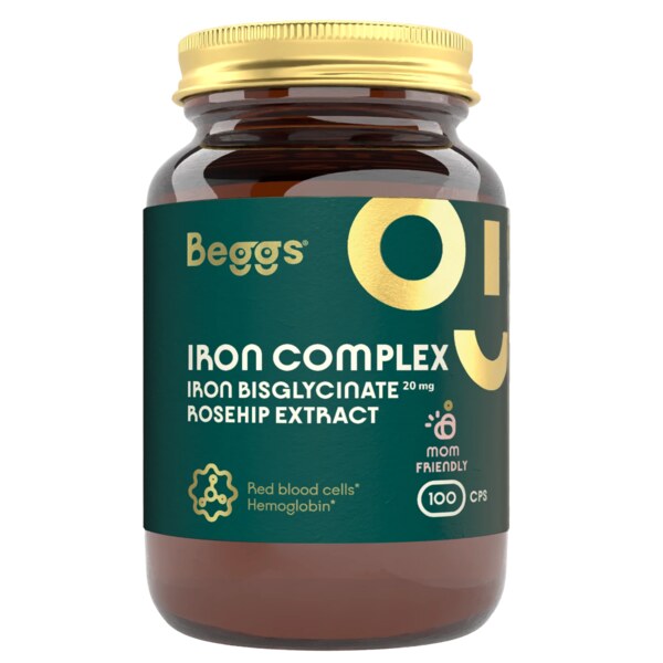 Beggs Iron bisglycinate 20 mg Rosehip extract 100 kapslí