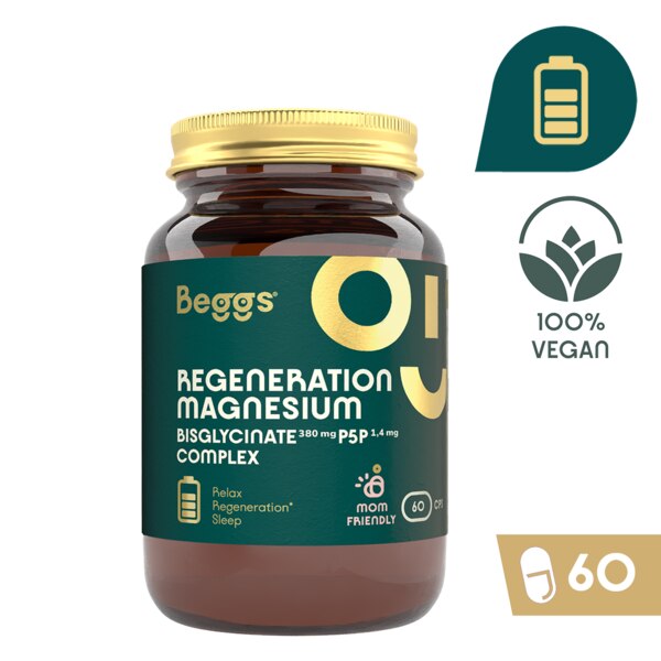 Beggs Magnesium bisglycinate 380 mg + P5P complex 1,4 mg 60 kapslí