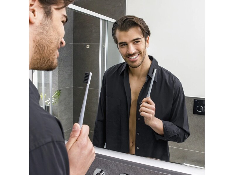 Piuma Zubní kartáček Soft Asphalt Grey s vitamínem C + kryt 1 ks