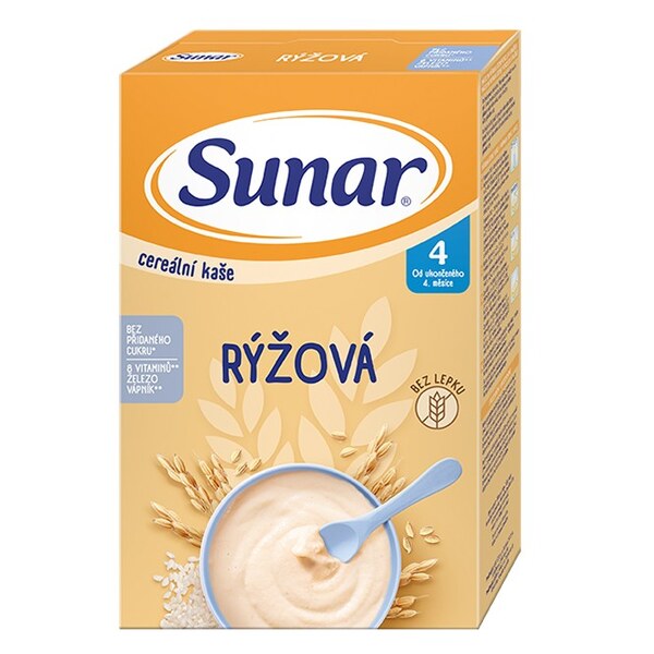 Sunar Cereální kaše rýžová od ukončeného 4.měsíce 210 g