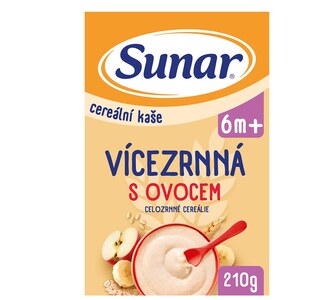 Sunar Cereální kaše vícezrnná s ovocem 210 g Sunar Cereální kaše vícezrnná s ovocem 210 g