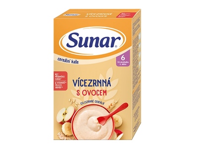 Sunar Cereální kaše vícezrnná s ovocem 210 g Sunar Cereální kaše vícezrnná s ovocem 210 g