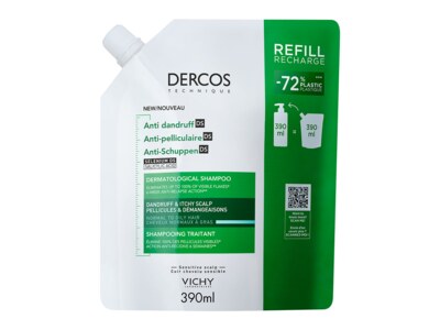 Vichy Dercos Šampon proti lupům na mastné vlasy náplň 390 ml