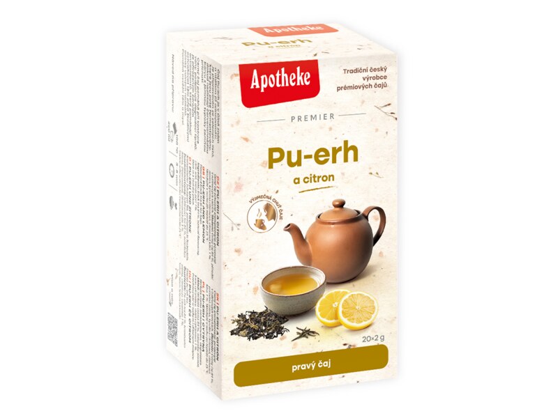 Apotheke Premier Pu-erh citron čaj nálevové sáčky 20x2 g