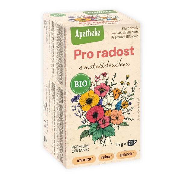 Apotheke BIO Pro radost s mateřídouškou nálevové sáčky 20 x 1,5 g Apotheke BIO Pro radost s mateřídouškou nálevové sáčky 20 x 1,5 g