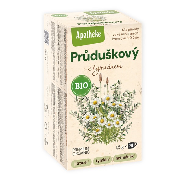 Apotheke BIO Průduškový čaj s tymiánem nálevové sáčky 20 x 1,5 g 